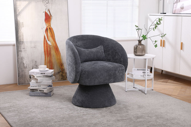 Swivel Accent Chair, Armchair Round Barrel Chair In Fabric For Living Room Bedroom