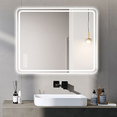 LED Bathroom Mirror Vanity Mirrors With Front Lights Wall Mounted Anti-Fog Frameless Make Up Mirror With Light Copper-Free Mirror Horizontal Or Vertical