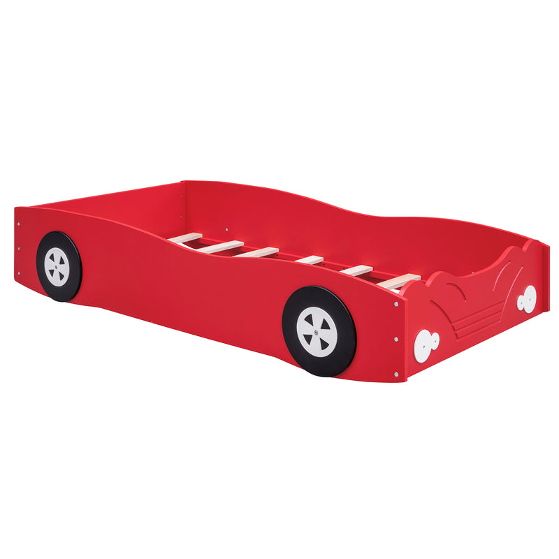 Twin Size Car-Shaped Platform Bed, Red