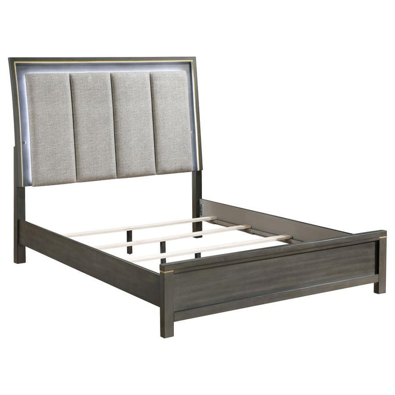 Kieran - Wood LED Panel Bed