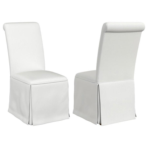 Shawna - Upholstered Skirted Parson Dining Side Chair (Set of 2) - White