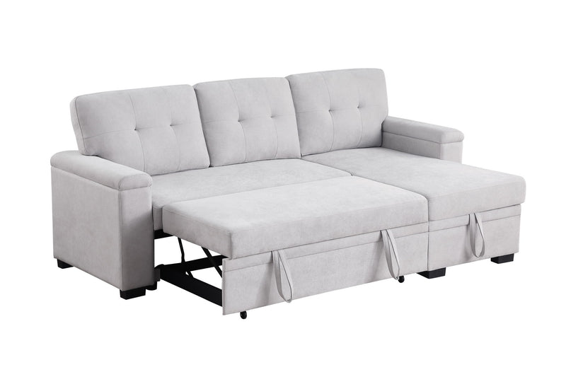 Lucca II - 84.5"W Reversible Sleeper Sectional Sofa with Storage Chaise