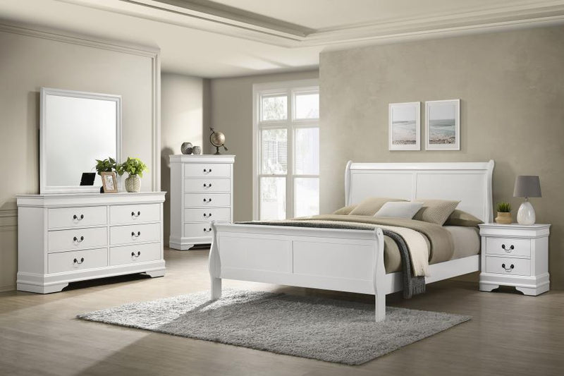 Louis Philippe - 5 Drawers Bedroom Chest - White