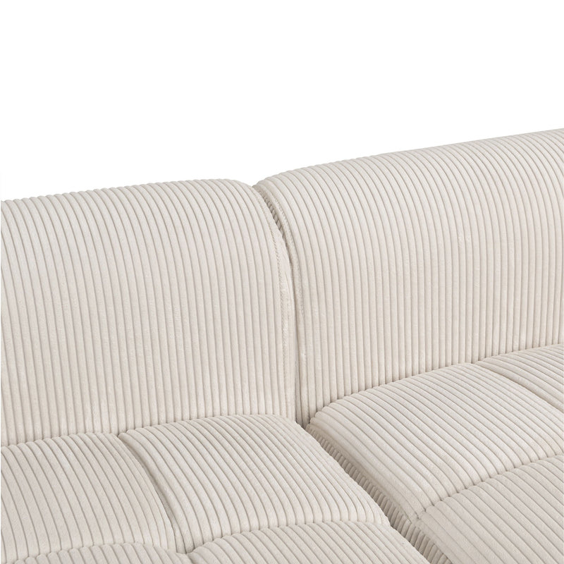 Modern Couch Corduroy Comfy Sofa With Rubber Wood Legs, 4 Pillows For Living Room