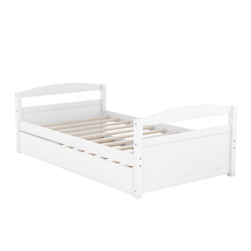 Twin Size Daybed with Trundle, White