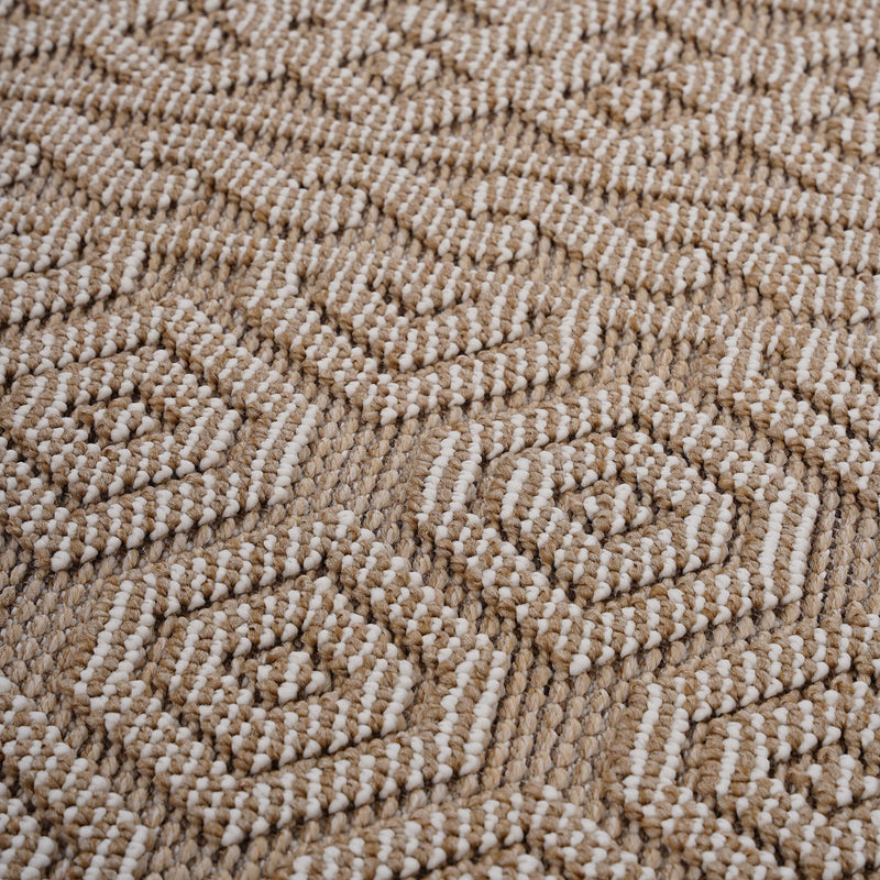 8' x 10' Geometric Indoor / Outdoor Area Rug - Mocha