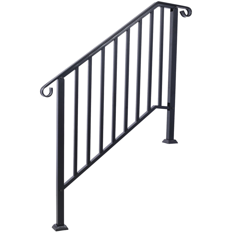 Handrails For Outdoor Steps, Fit 3 Or 4 Steps Outdoor Stair Railing, Picket