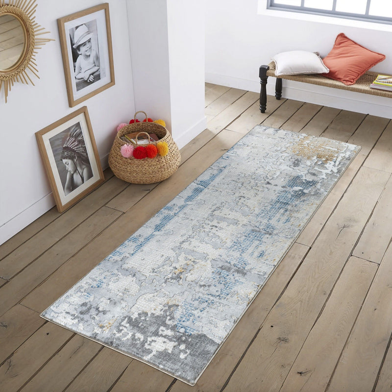 Textures - 7'10" X 9'10" Polypropylene Area Rug - Multi / White