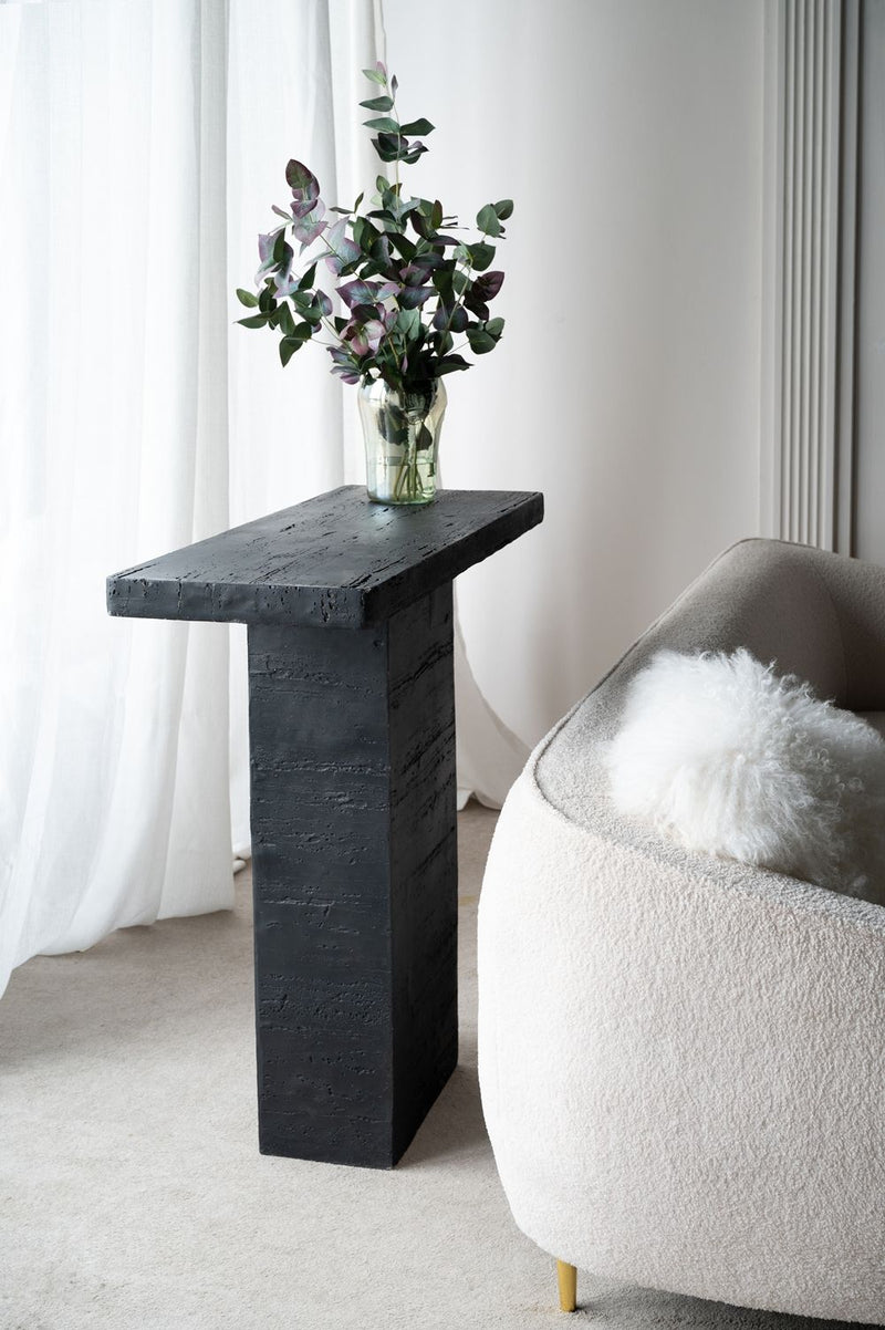 Rectangular Coffee Table With Pedestal Base - Black