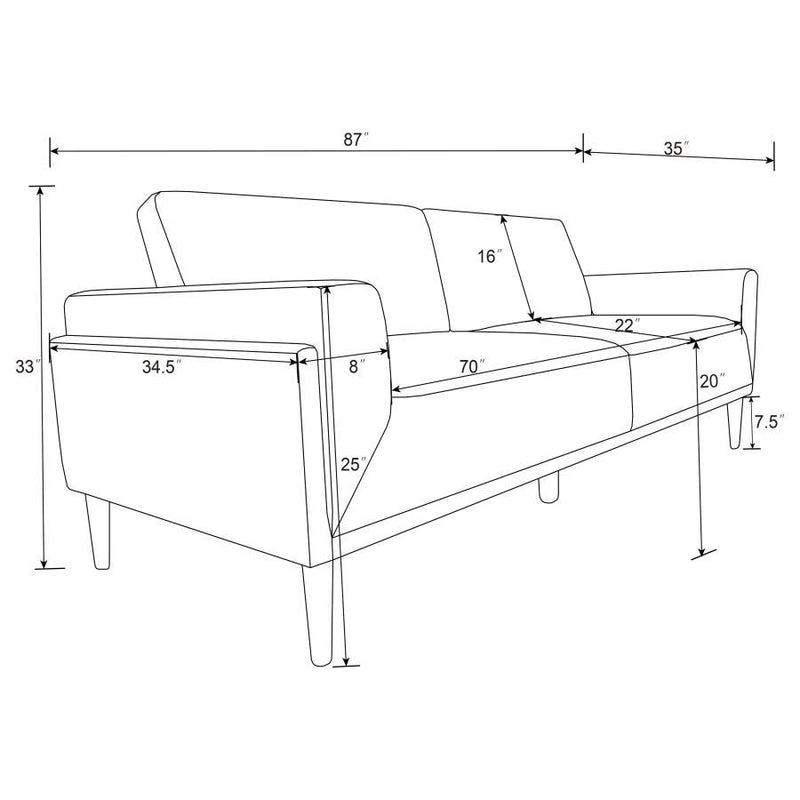 Rilynn - Upholstered Track Arm Sofa Set