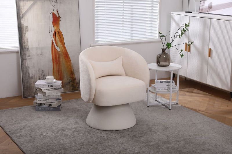 Swivel Accent Chair, Armchair Round Barrel Chair In Fabric For Living Room Bedroom