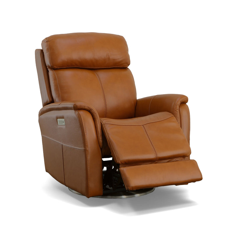 View - Swivel Power Recliner with Power Headrest & Lumbar