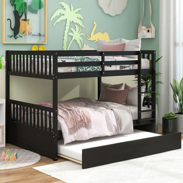 Full Over Full Bunk Bed With Trundle - Espresso