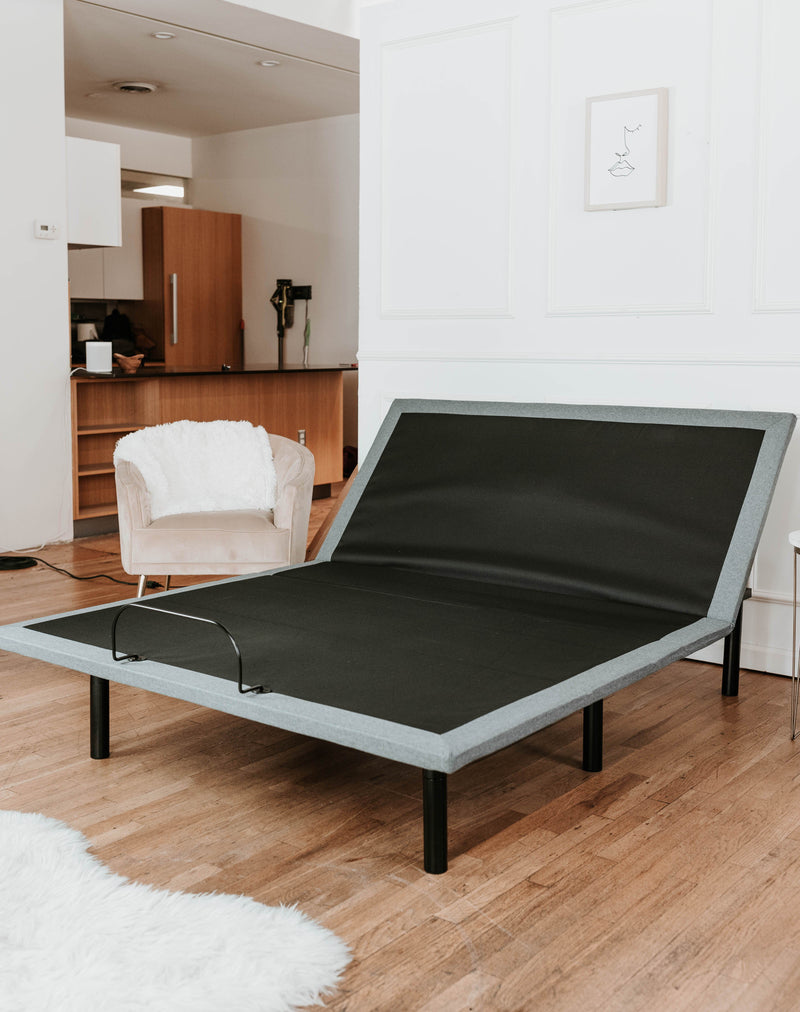 Twin Long Adjustable Bed - Black / Gray