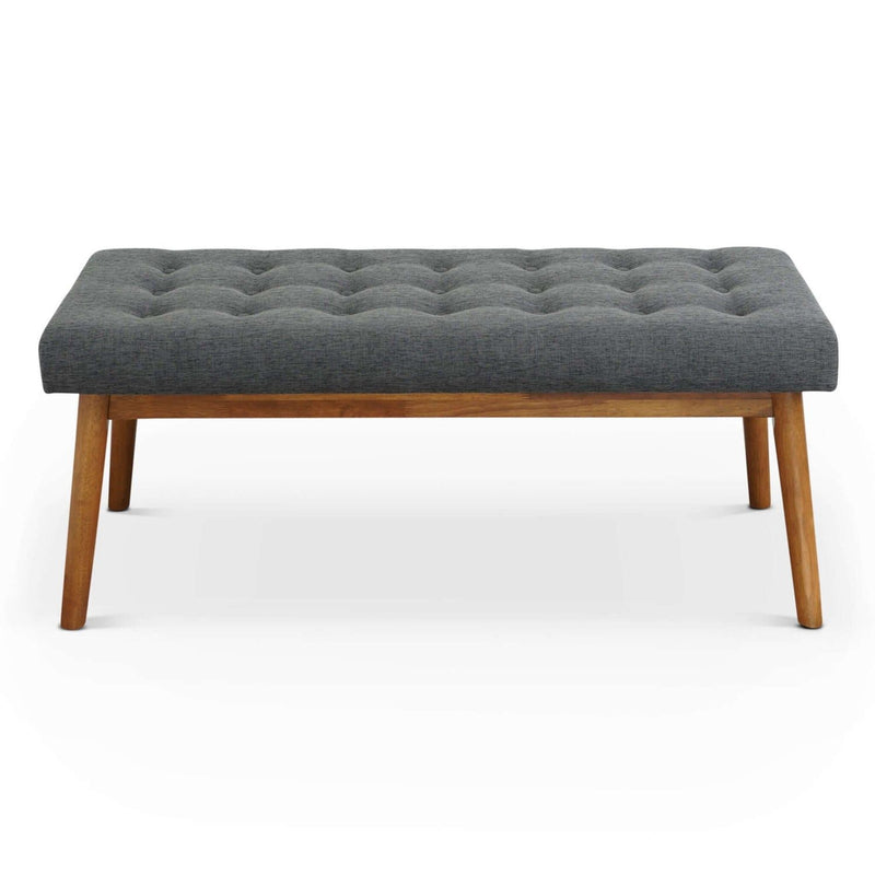 Delilah - Modern Bench (Fabric) - Dark Gray