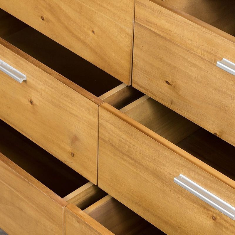 6 Drawer Dresser - Natural Brown