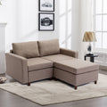 2 Seat Module Sectional Sofa Couch With 1 Ottoman For Living Room, Seat Cushion And Back Cushion Non-Removable And Non-Washable