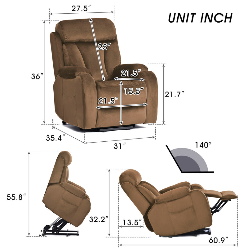 Lift Chair Recliner For Elderly Power Remote Control Recliner Sofa Relax Soft Chair Anti-Skid Australia Cashmere Fabric Furniture Living Room