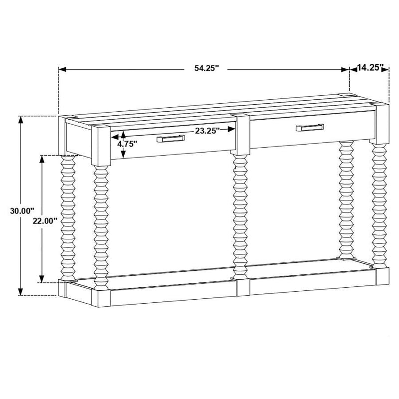 Meredith - 2-Drawer Sofa Table - Coffee Bean