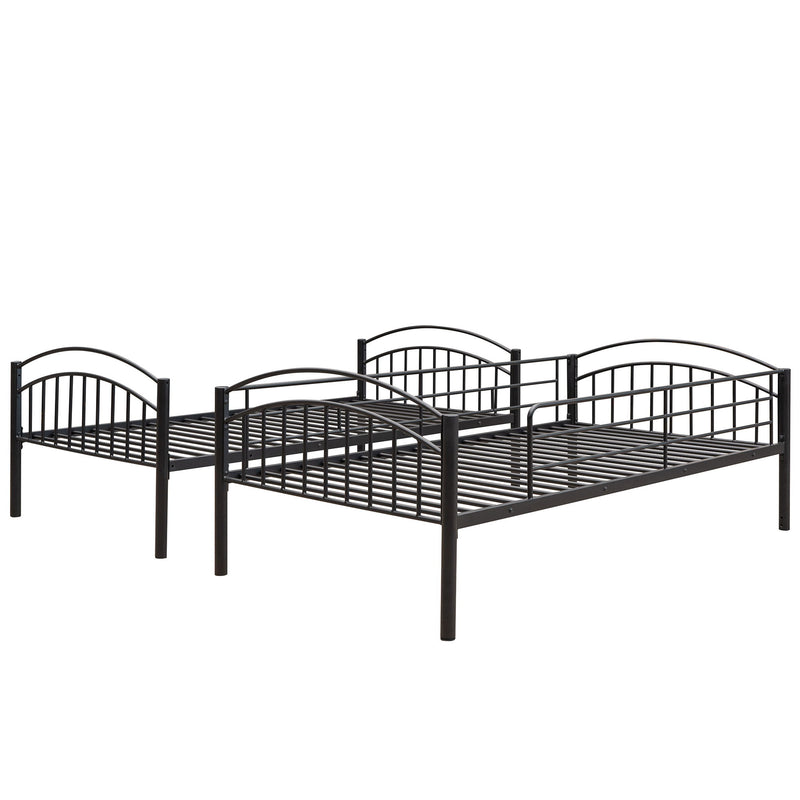 Twin Over Twin Metal Bunk Bed (Divided Into Two Beds - Black