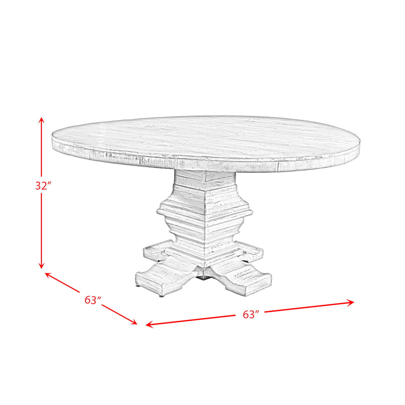 Condesa - 5 Piece Round Dining Set - Table & Four Wooden Back Chairs - White