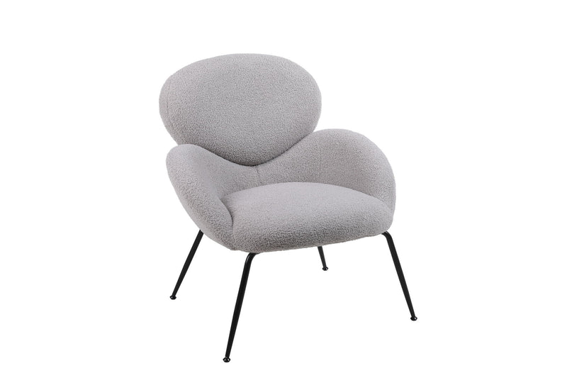 Modern Sherpa Chairs Accent Armchairs For Living Dining Room, Upholstered Chairs With Metal Legs, Comfy And Soft Chairs For Bedroom, Cute Vanity Chairs