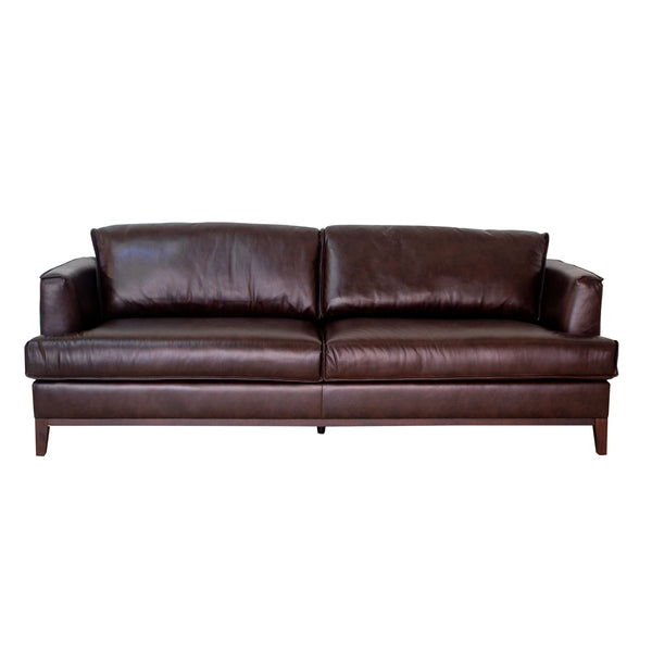 Aspen - Top Grain Leather Sofa - Dark Brown