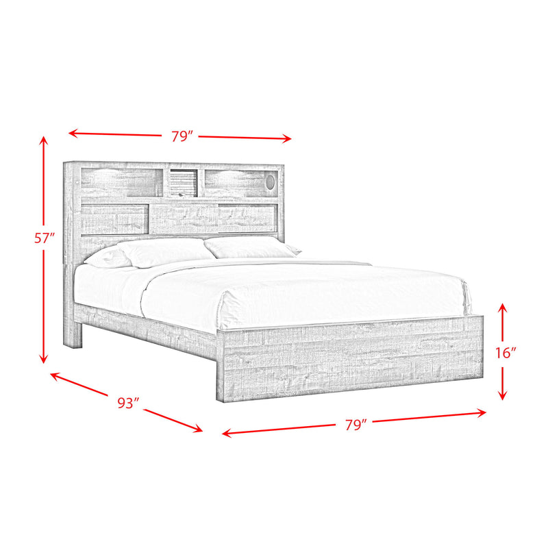 Bailey - Bookcase Panel Bed With Bluetooth