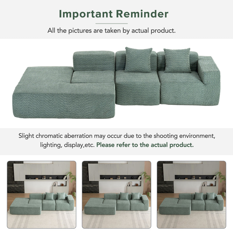 Sectional Sofa Full-Compressed Sofa Couch Free-Combined Sofa For Living Room