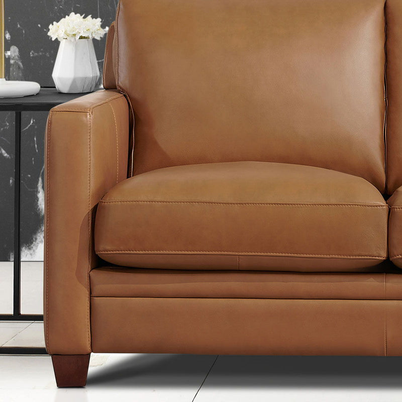 Naples - Leather Loveseat - Cognac