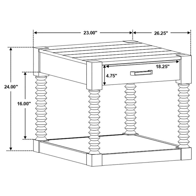 Meredith - 1-Drawer End Table - Coffee Bean