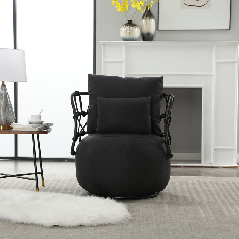 Coolmore - Upholstered Tufted Living Room Chair, Accent Chair With Metal Stand