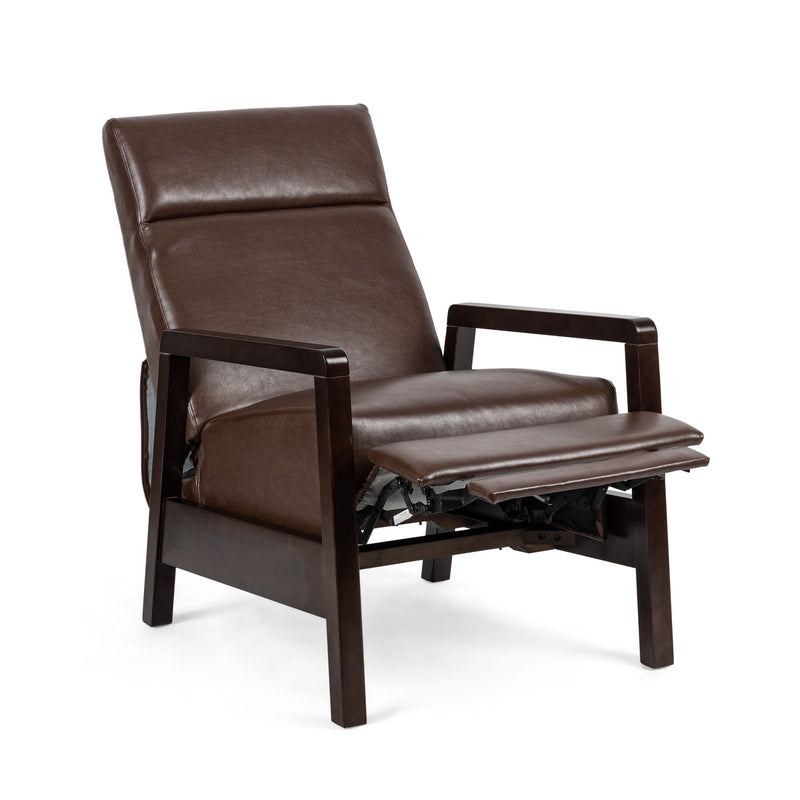 Faux Leather Upholstered Pushback Recliner