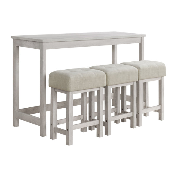 Eleanor - Bar Table Single Pack (1 Tables, 3 Stools) - White