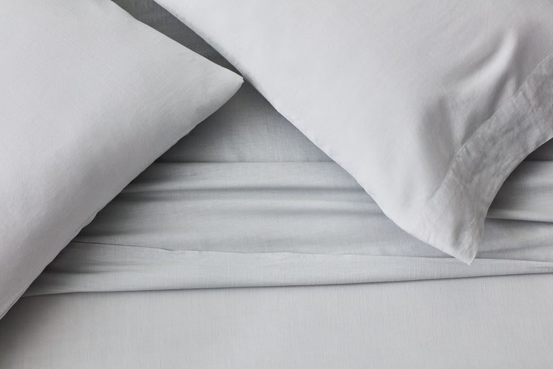 Linen-Weave Cotton Full Sheet Set - Fog