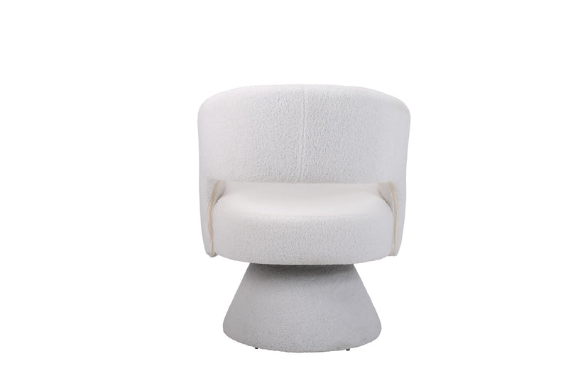 Swivel Accent Chair Armchair, Round Barrel Chair For Living Room Bedroom - Teddy Fabric