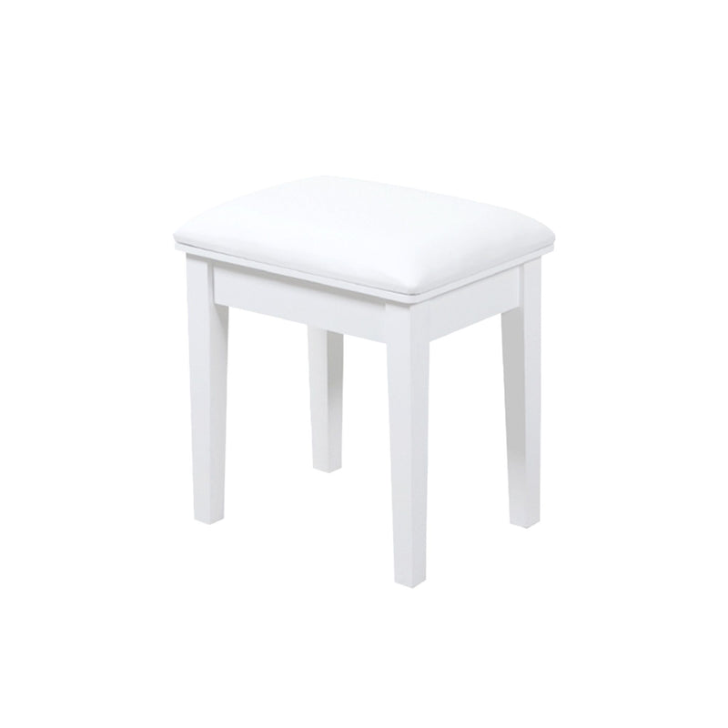 Vanity Stool, Makeup Bench Dressing Stool With Cushion And Solid Legs - White