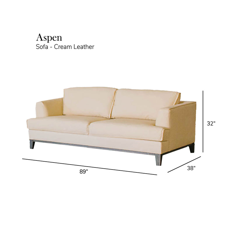 Aspen - Top Grain Leather Sofa - Beige