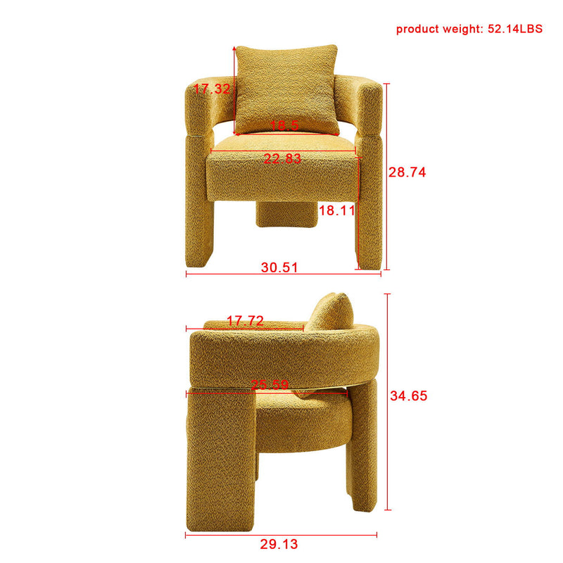 Wide Boucle Upholstered Accent Chair