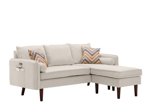 Mia - Sectional Sofa Chaise With USB Charger And Pillows