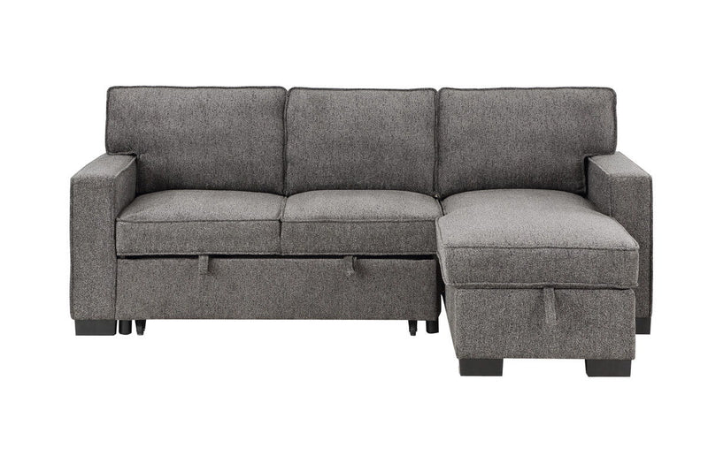 Estelle - Fabric Reversible Sleeper Sectional With Storage Chaise Drop-Down Table 2 Cup Holders And 2 USB Ports