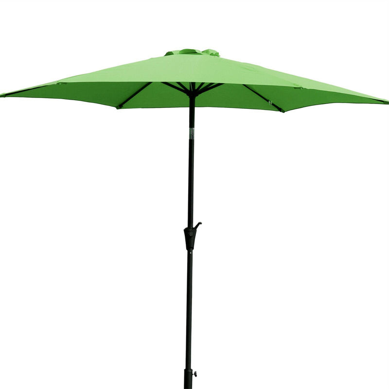 8.8' Outdoor Aluminum Patio Umbrella With 42 Pound Round Resin Umbrella Base