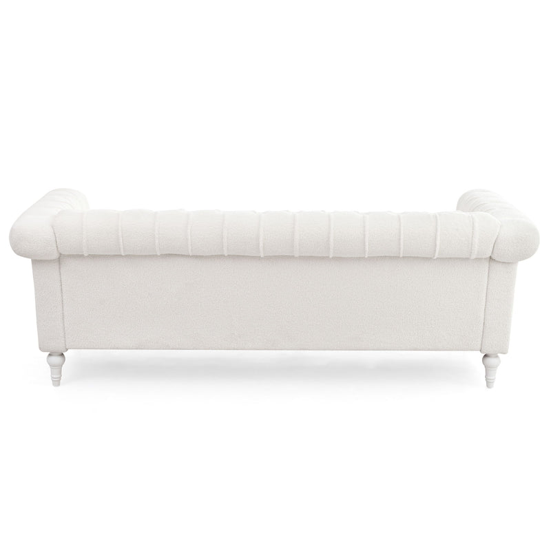 Traditional Square Arm Removable Cushion 3 Seater Sofa