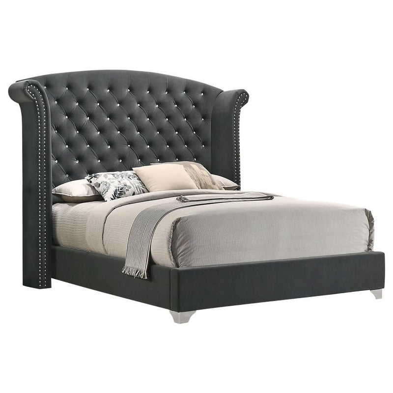 Melody - Upholstered Wingback Bed