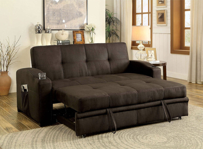 Mavis - Futon Sofa - Dark Brown