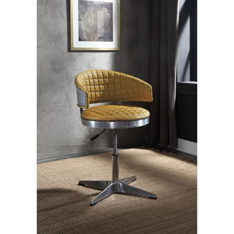 Brancaster - Chair - Turmeric Top Grain Leather & Chrome