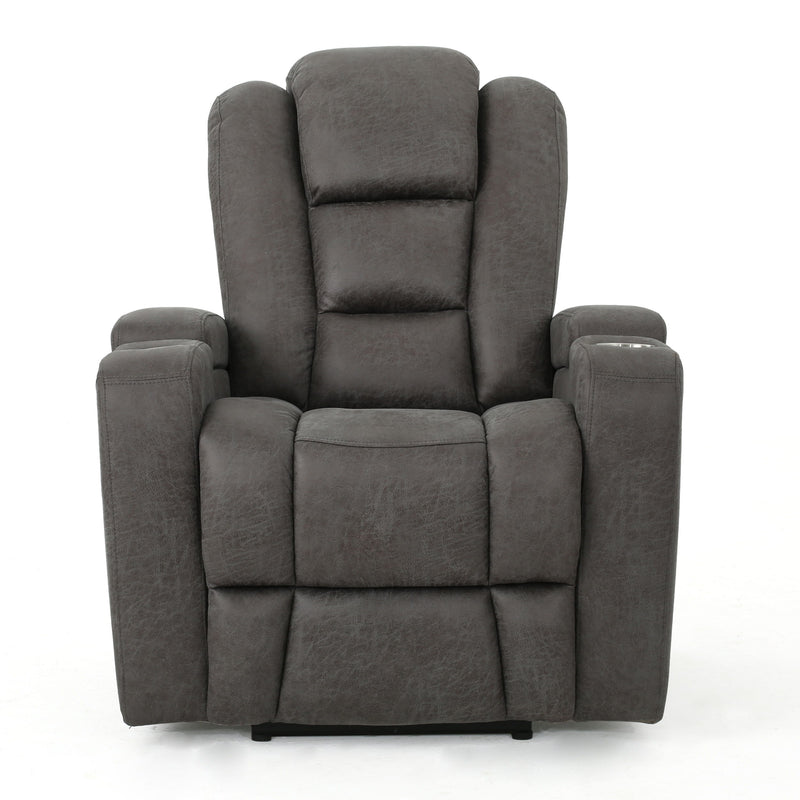 Wide Power Standard Recliner Chair With Arm Storage With USB