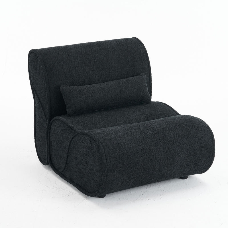 Soft Pellet Velvet Recliner, Comfortable Lounge Chair With Waist Pack Padding, Modern Design, Ideal For Living Room