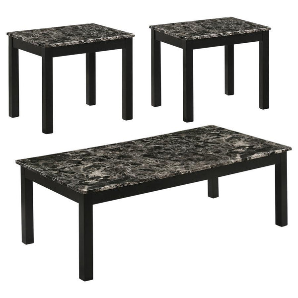 Bates - Faux Marble Top Coffee Table Set