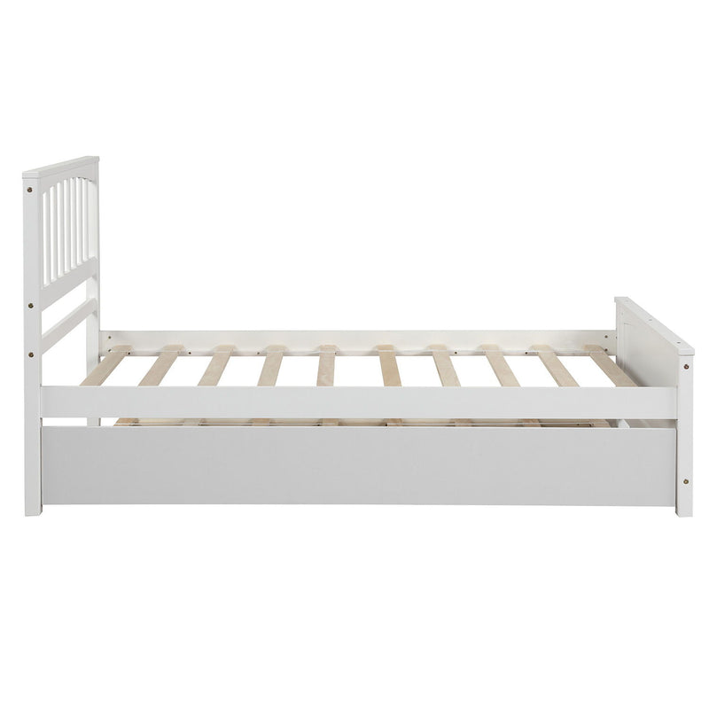 Twin Size Platform Bed & Trundle - White